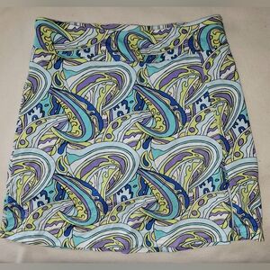 LuLu-B Small pull-on sport skort UPF 50+ sun protection fabric in a blue wave